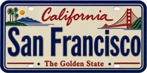 San Francisco - California — License Plate Replica