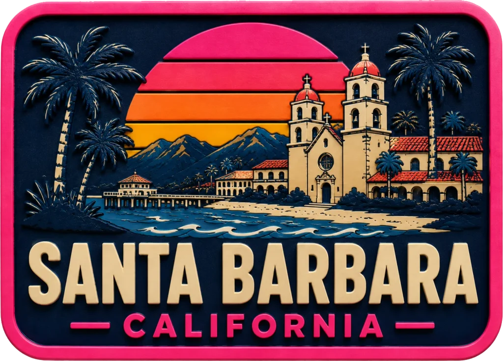 Santa Barbara - California — Vibrant Layers 3D Magnet