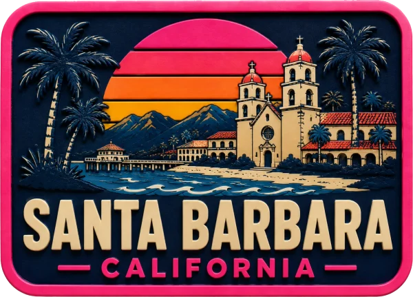 Santa Barbara - California β Vibrant Layers 3D Magnet