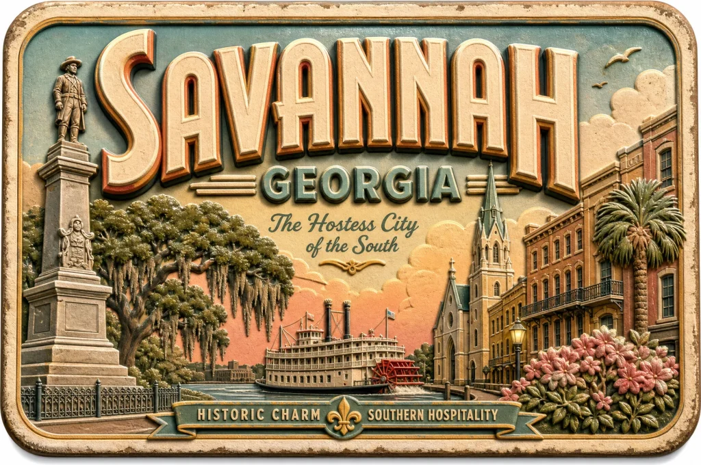 Savannah - Georgia — Retro Travel Poster