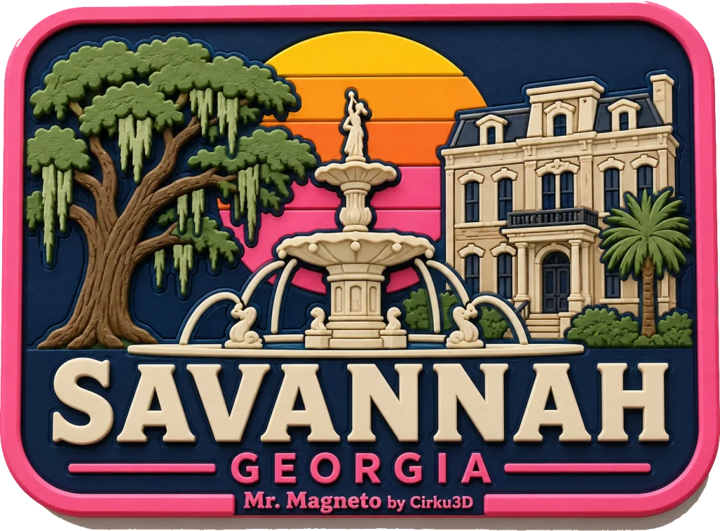 Savannah - Georgia — Vibrant Layers 3D Magnet