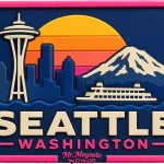 Seattle - Washington — Vibrant Layers 3D Magnet