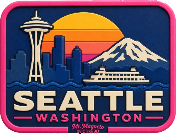 Seattle - Washington β Vibrant Layers 3D Magnet