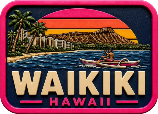 Waikiki - Hawaii β Vibrant Layers 3D Magnet