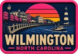 Wilmington - North Carolina — Vibrant Layers 3D Magnet