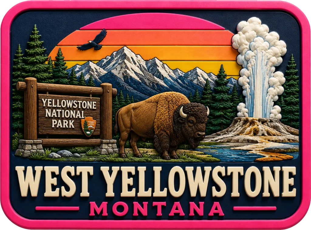 Yellowstone National Park - Montana — Vibrant Layers 3D Magnet