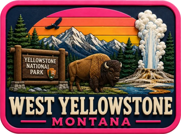 Yellowstone National Park - Montana β Vibrant Layers 3D Magnet